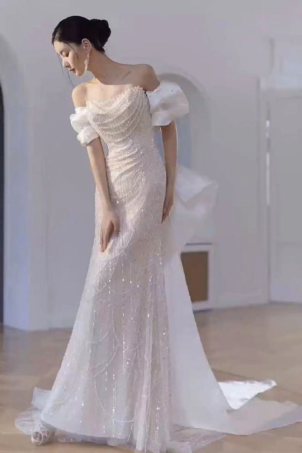 Lily Pearl Puffy Mermaid Gown