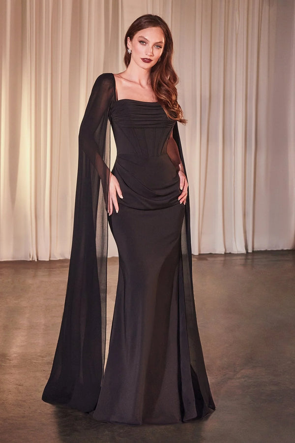 CD Elodie Chiffon Black Gown