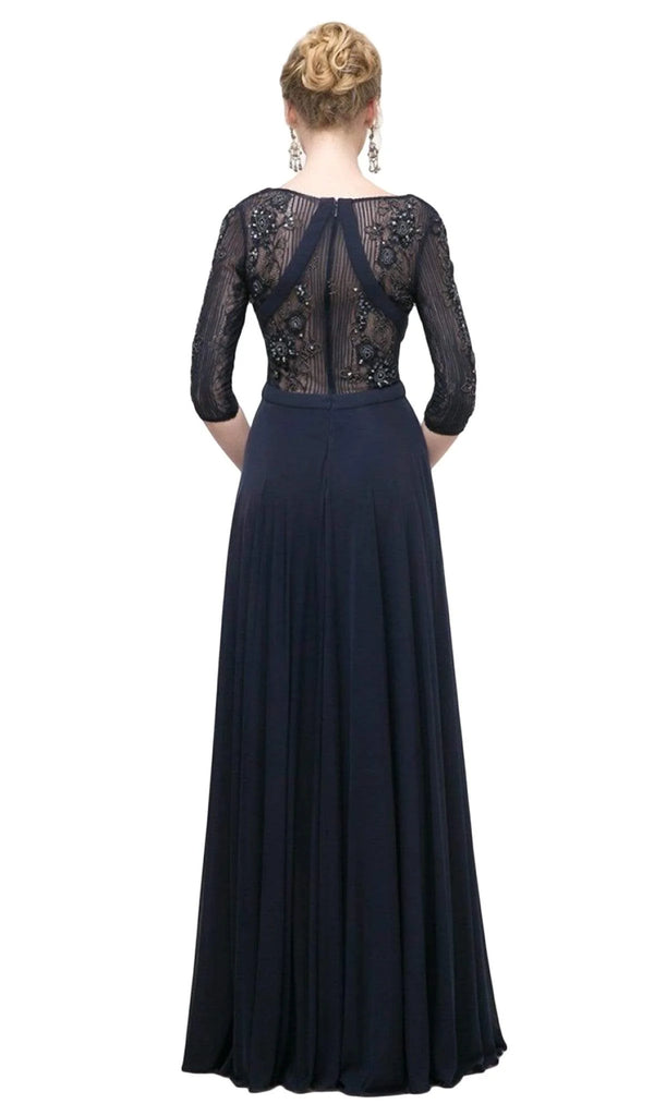 CD Candice Long Sleeve Navy Gown