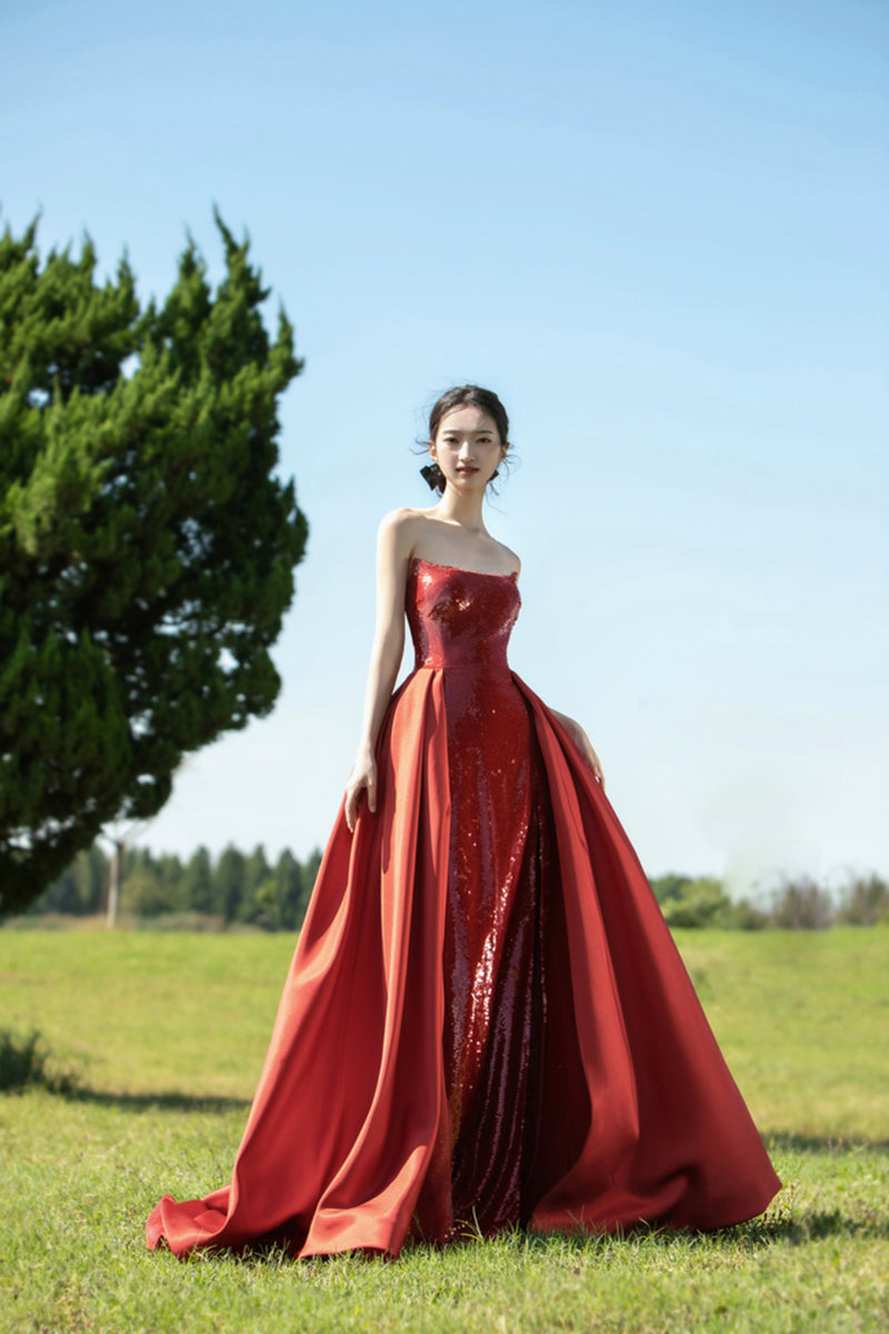 LP Jeanne Red Overskirt Gown