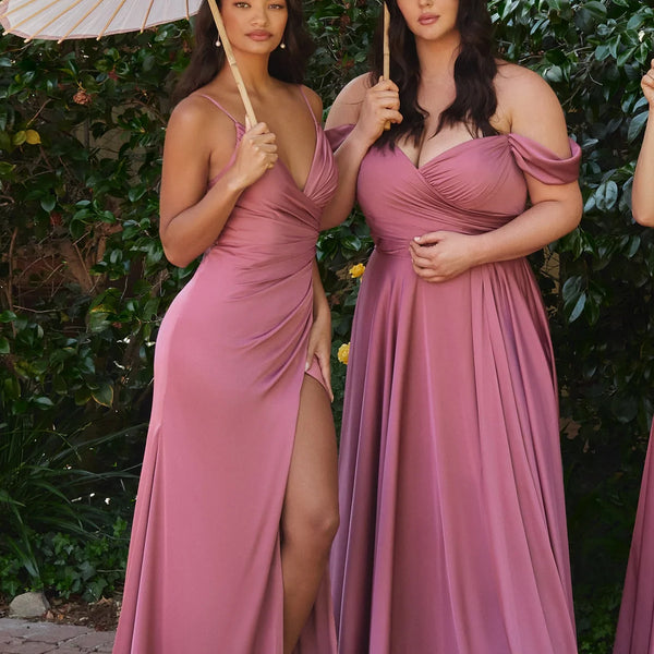 CD Cardy Satin Mauve Rose  GlamEdge Dress & Gown