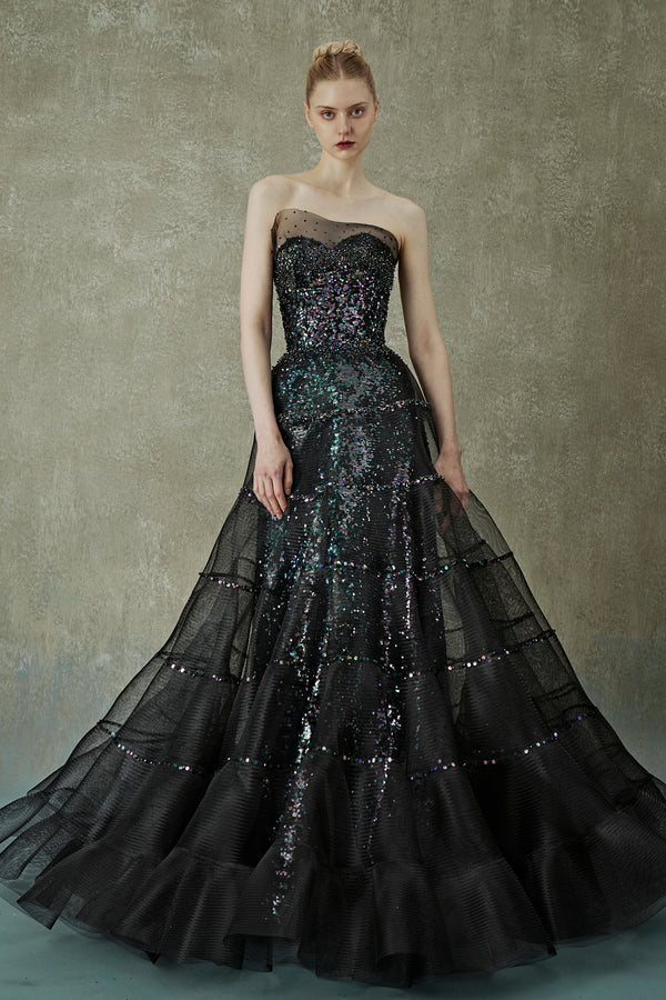 SC Geneva Glitter Black Gown