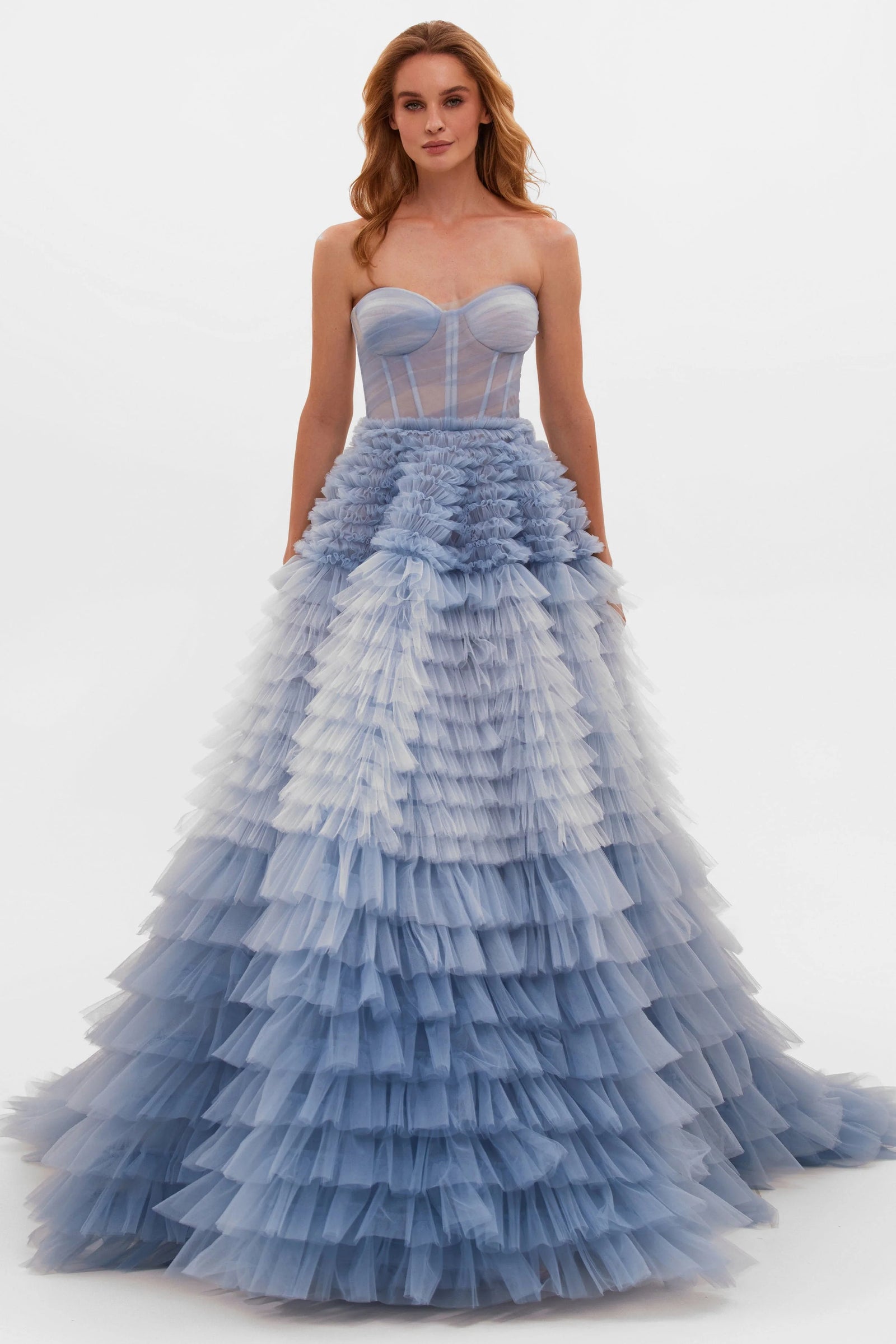 Milla Blue Ombre Tulle Gown – GlamEdge Dress & Gown