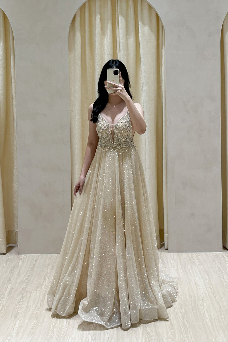 Hansel Gold Flare Gown