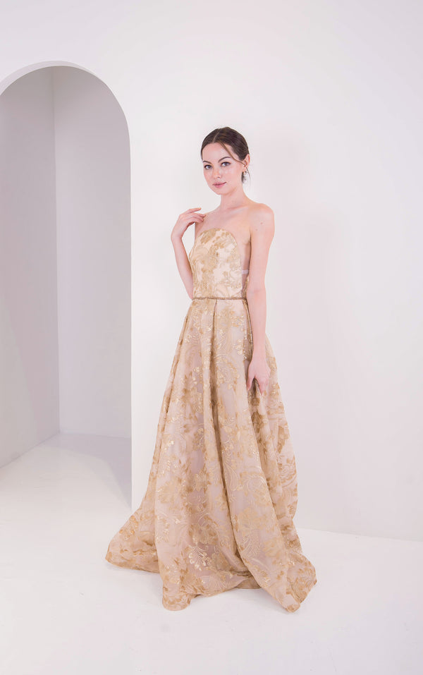 Viola Chan Gold Tube Gown