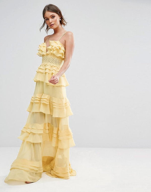 Josie Ruffles Yellow Dress