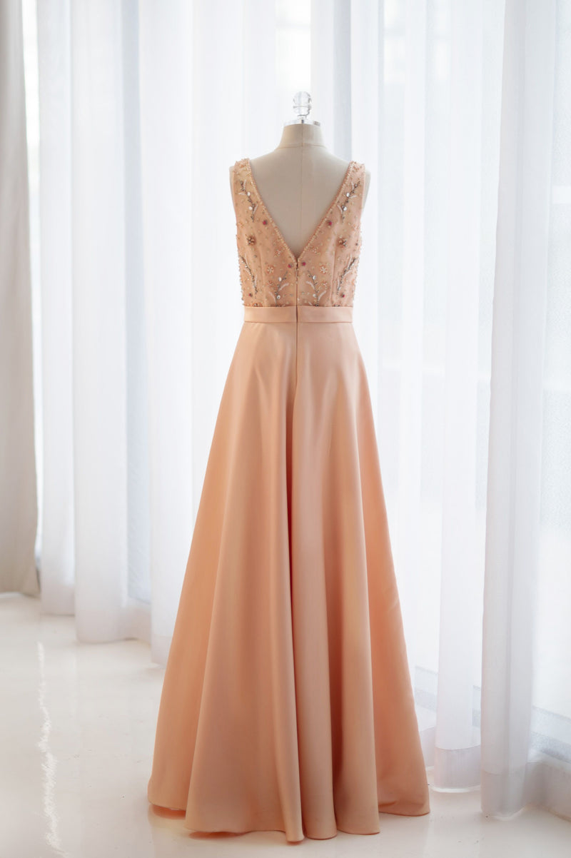 Dion Champagne Sheer Gown