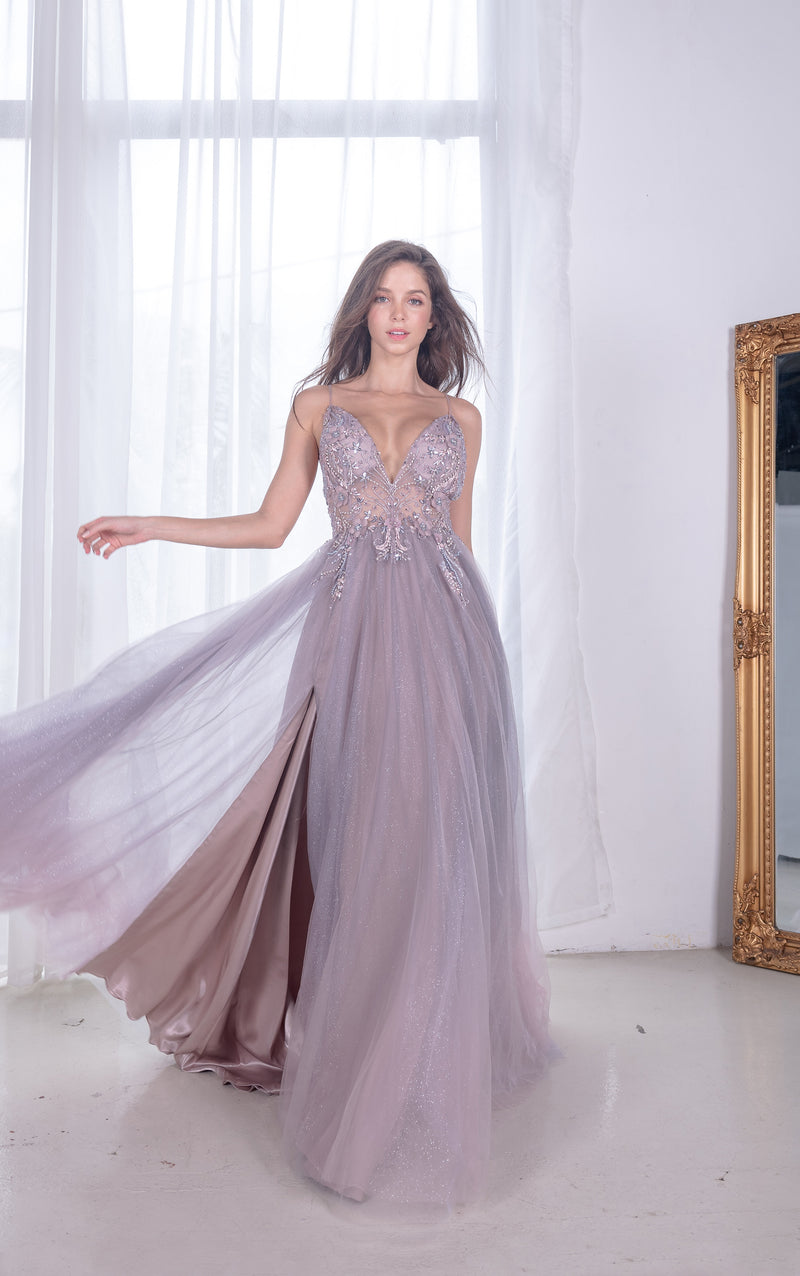 AL Daphne Fairytale Blush Mauve Ombre Gown 2