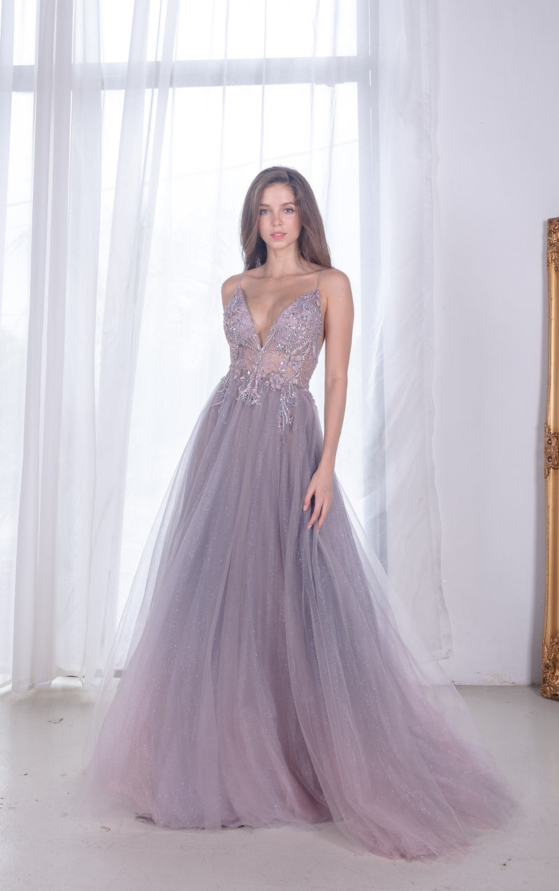AL Daphne Fairytale Blush Mauve Ombre Gown