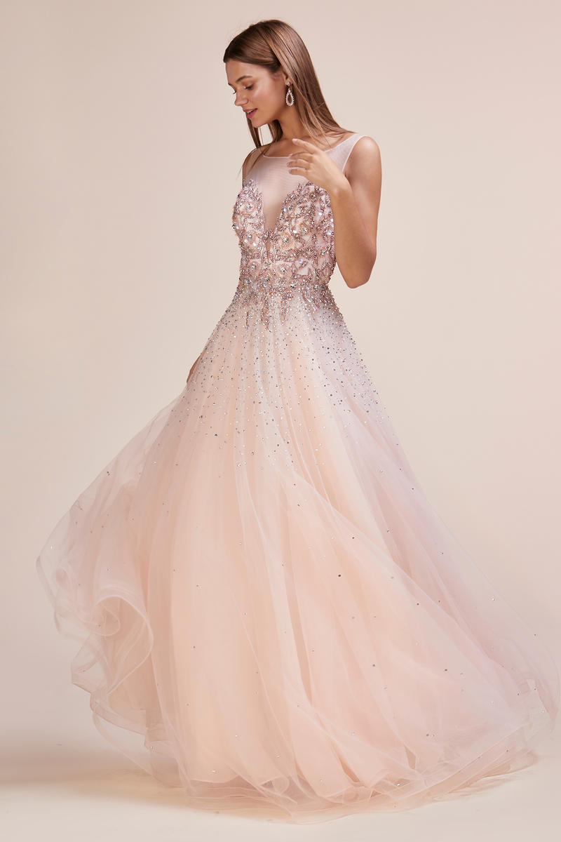 AL Glam Confetti Crystal Blush Gown