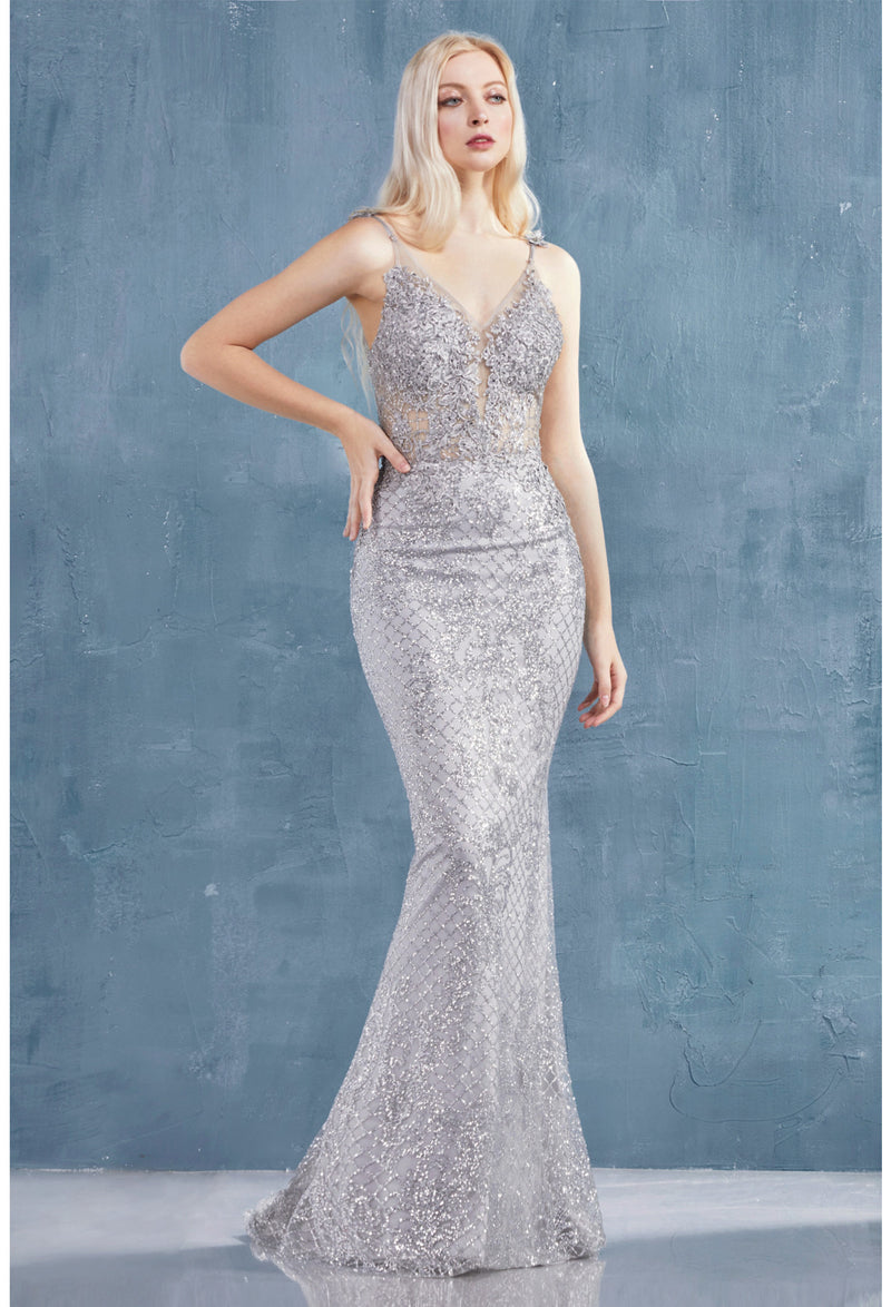 AL Melanie Frozen Silver Gown