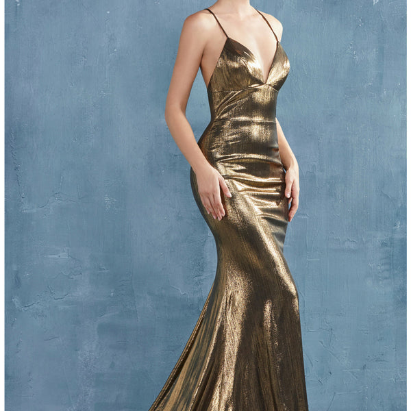 Metallic gold sale formal dress