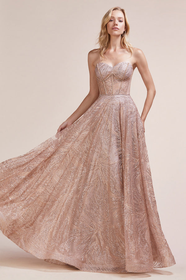 Zurich Long Sleeve Sequin Gown | Rose Gold | Baltic Born