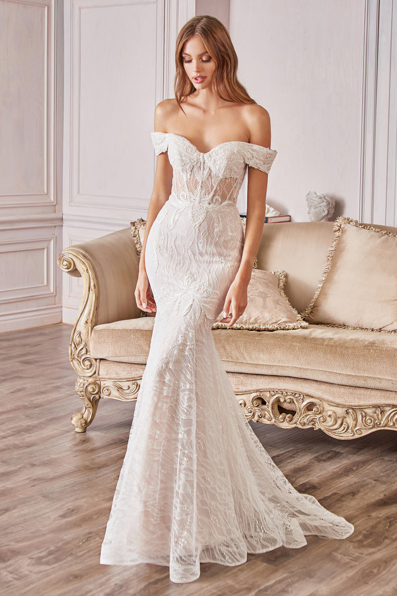 AL Rosie White Lace Corset Gown – GlamEdge Dress & Gown