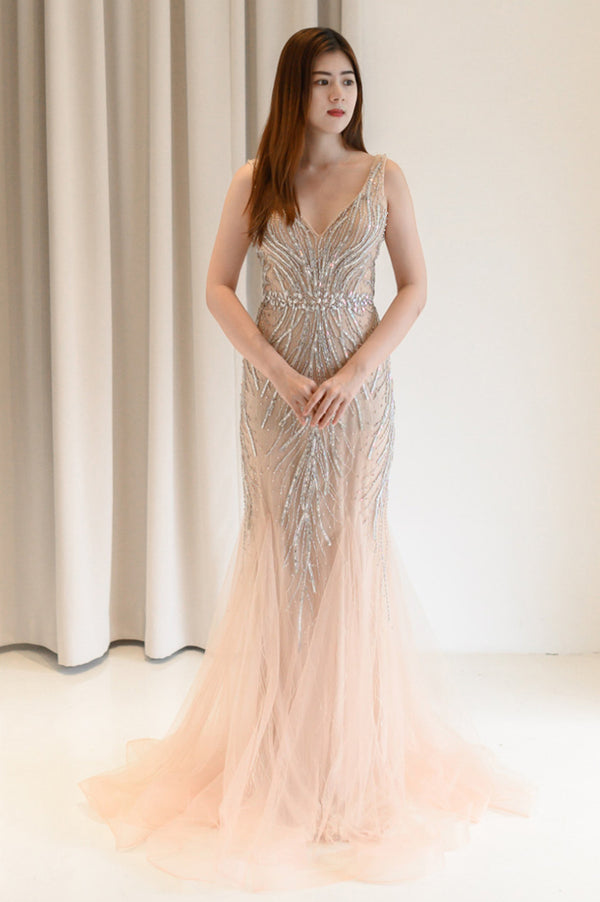 Blaire Champagne Nude Gown