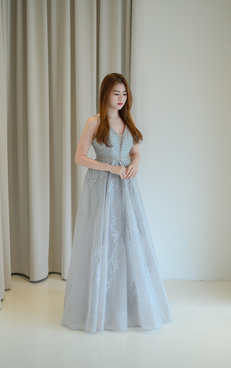French Blossom Silver Gown