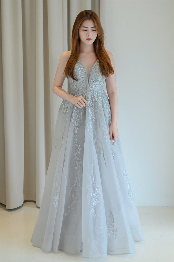 French Blossom Silver Gown