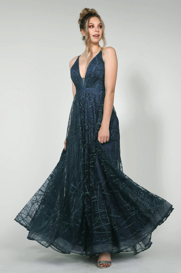 H Aphro Navy Flare Gown