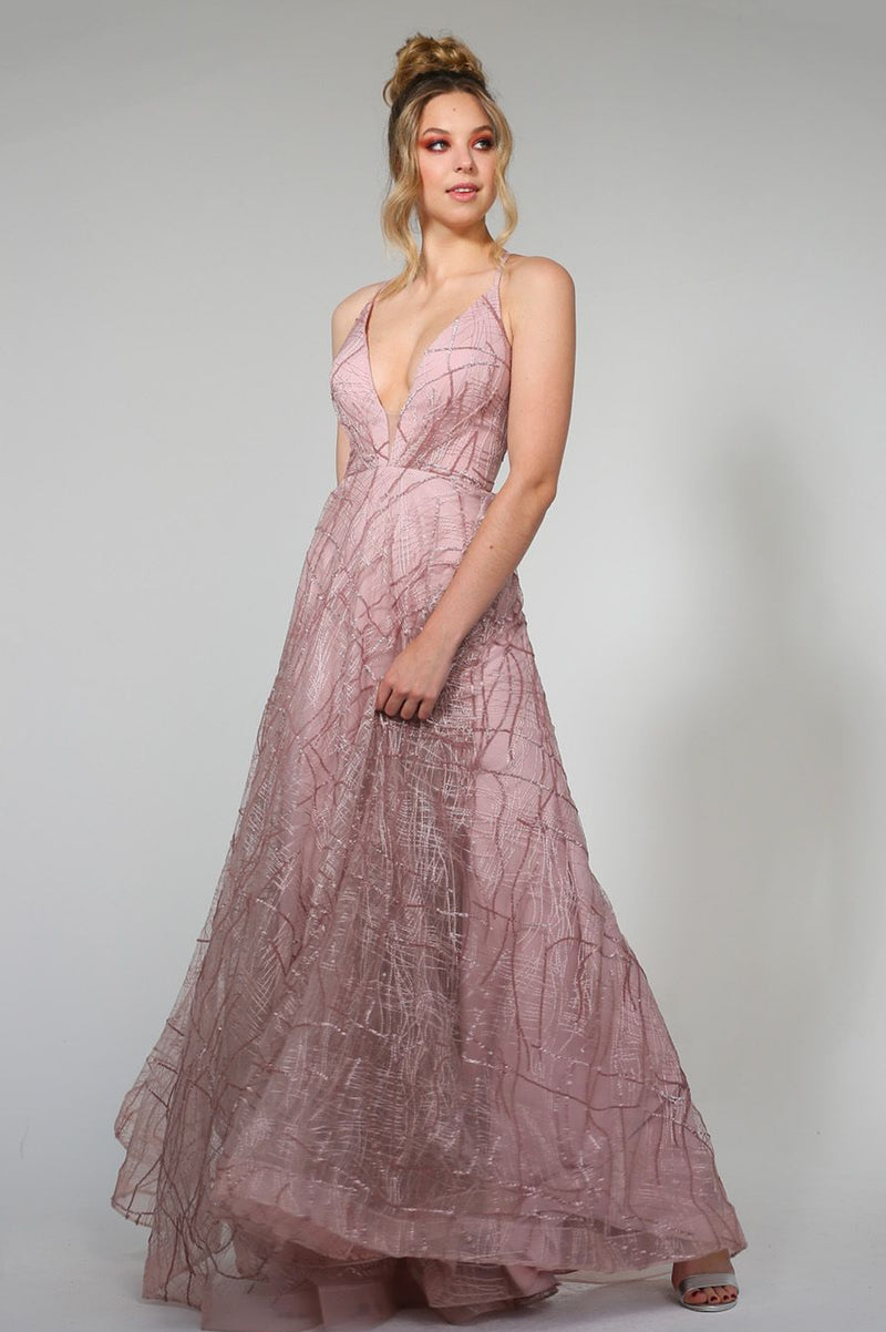 H Aphro Pink Flare Gown