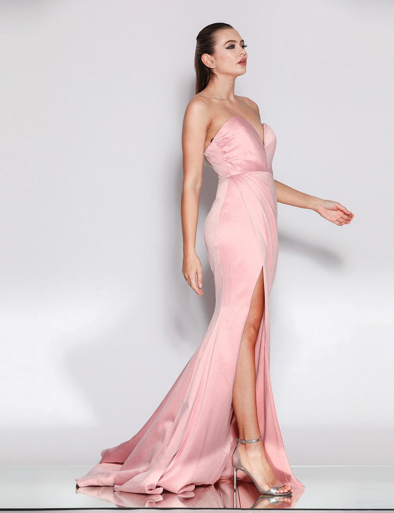 JA Sweetheart Silky Pink Gown