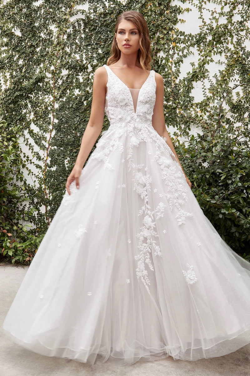 AL Gardenia Floral Bridal Ball Gown