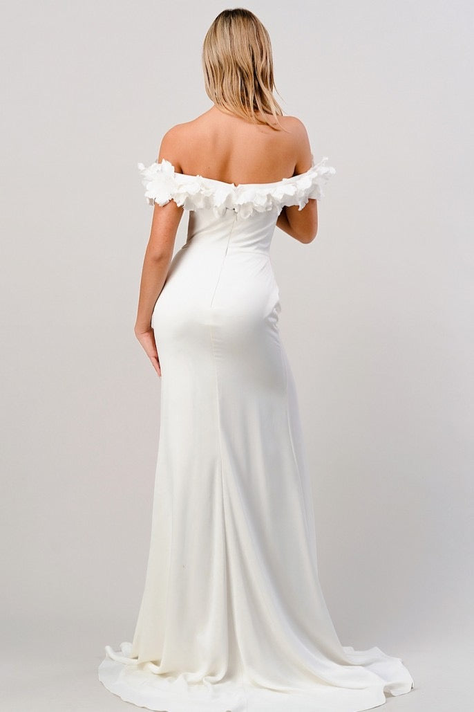 CD Camellia Satin White Gown