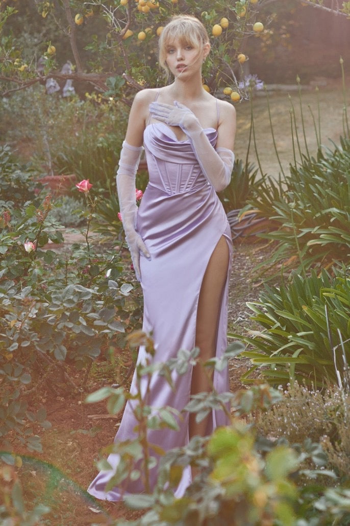 CD Thalia Satin Lavender Mermaid Gown
