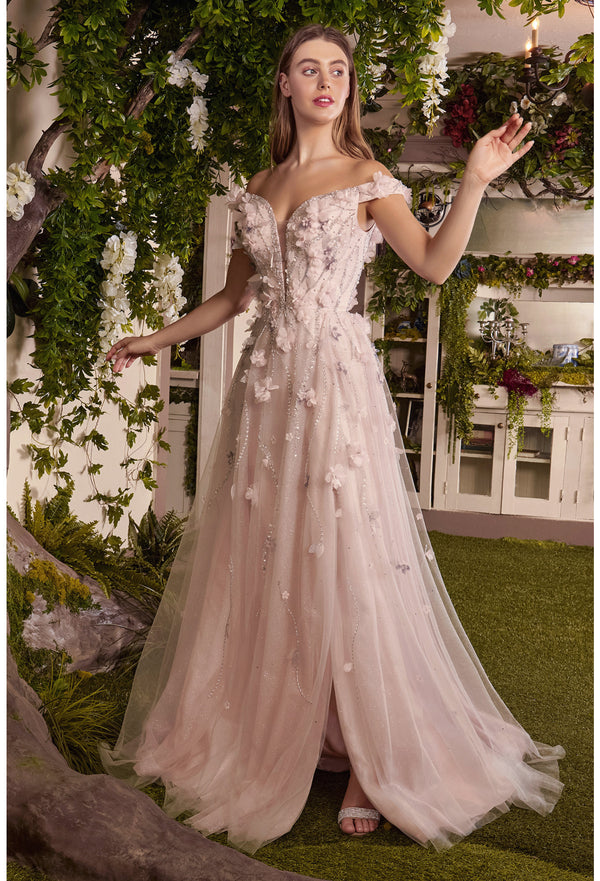 AL Hannah Blossom Applique Blush Gown
