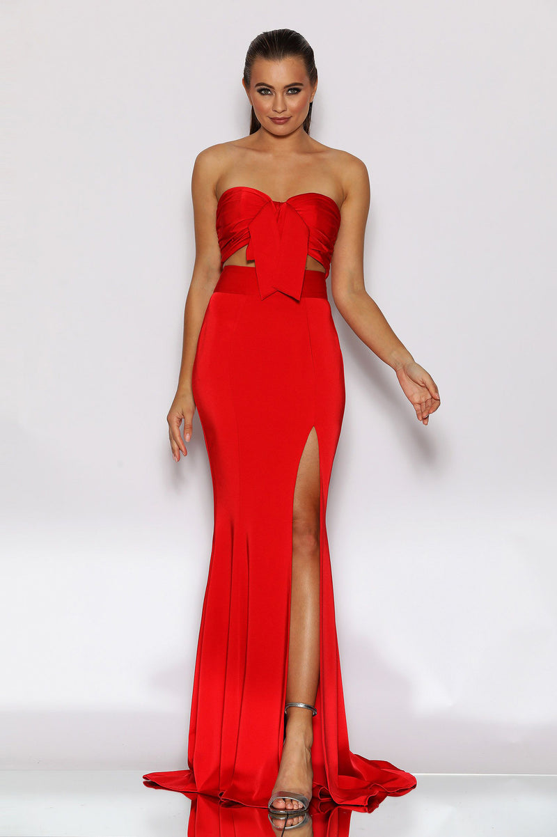 JA Candice Bow Red Set Gown