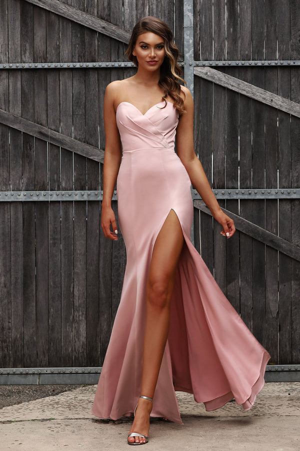 JA Sweetheart Silky Pink Gown