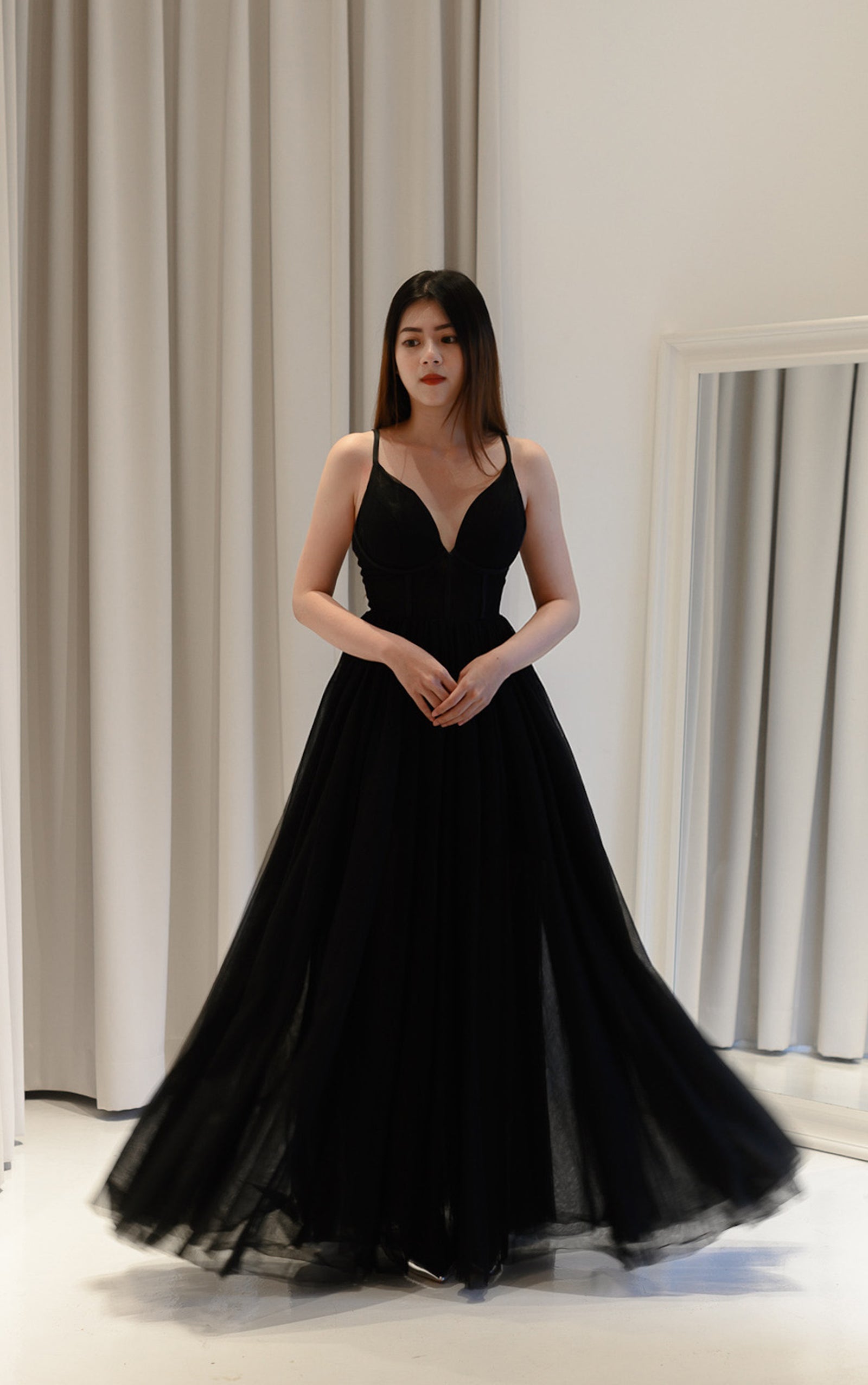Lite Corset Black Gown  GlamEdge Dress & Gown