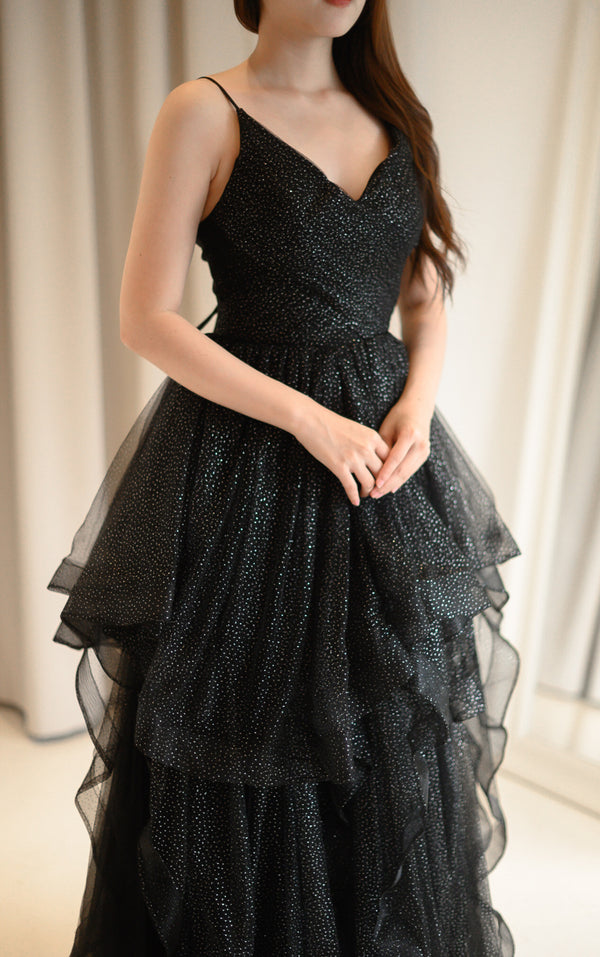 Lite Jenn Black Sequin Gown