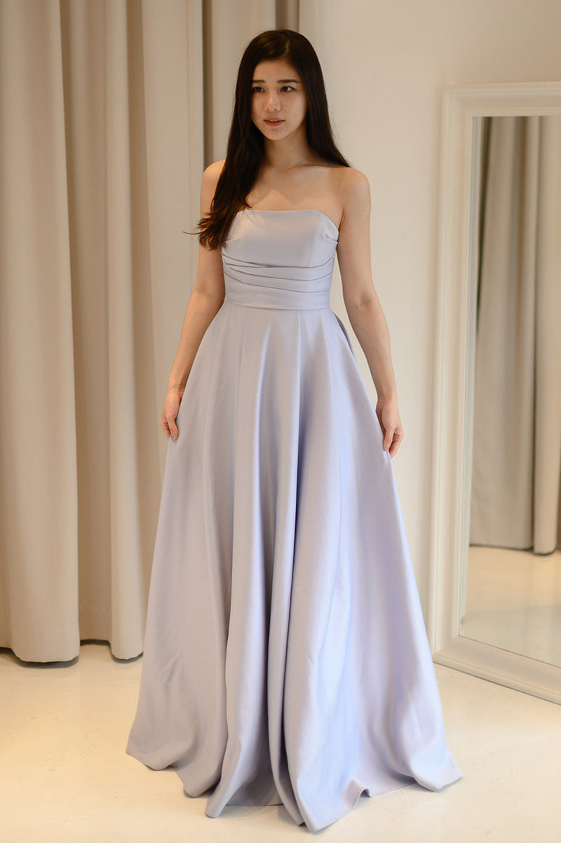 Lite Lilac Silk Satin Gown