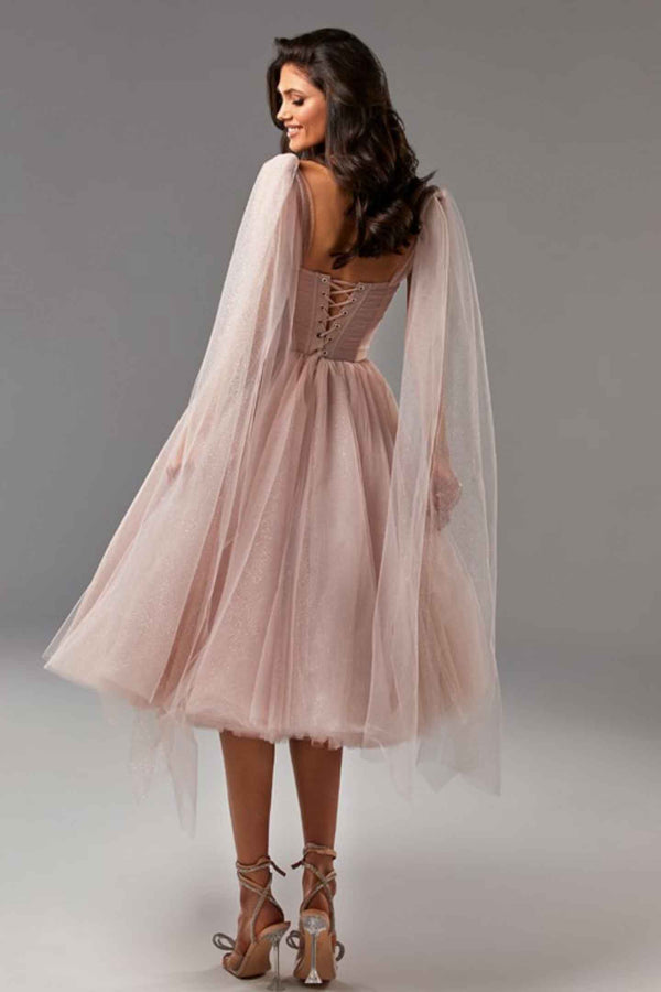 Milla Margot Misty Rose Glitters Midi Gown