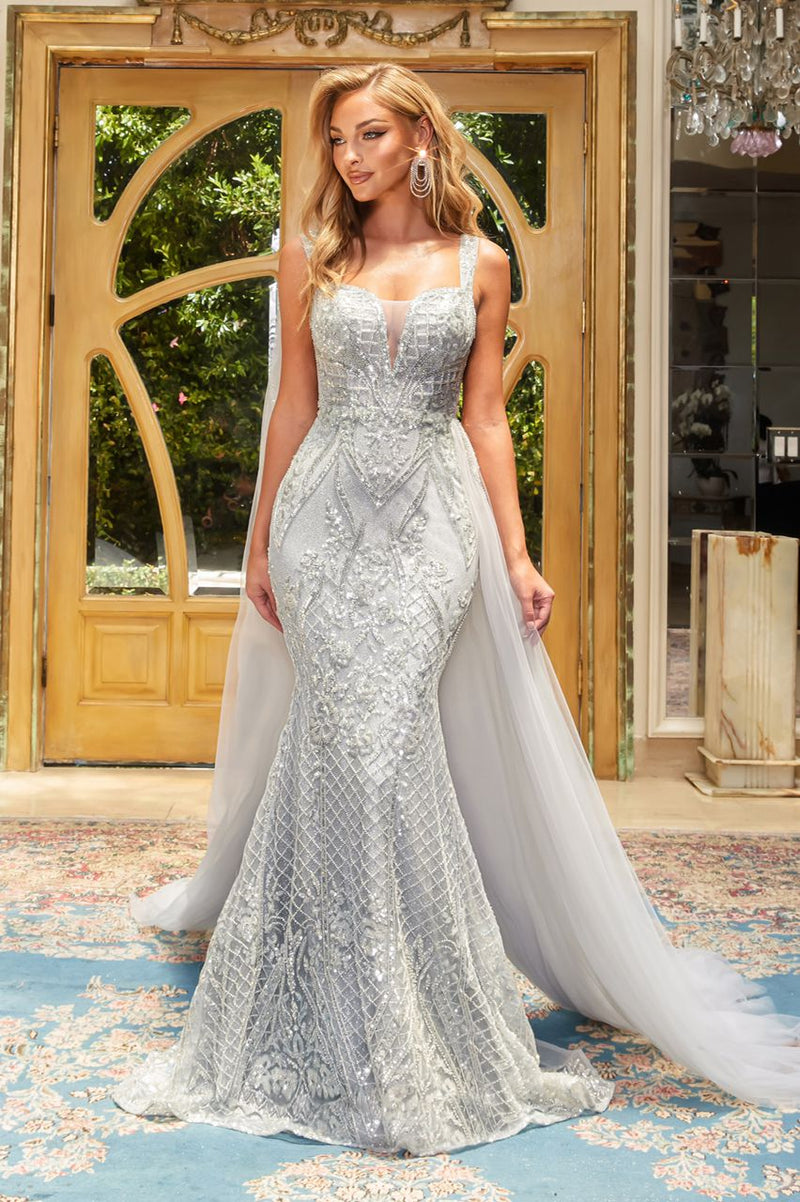 PS Cora Ice Silver Mermaid Gown