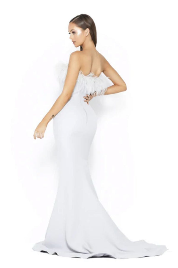 PS Furry Feather White Gown