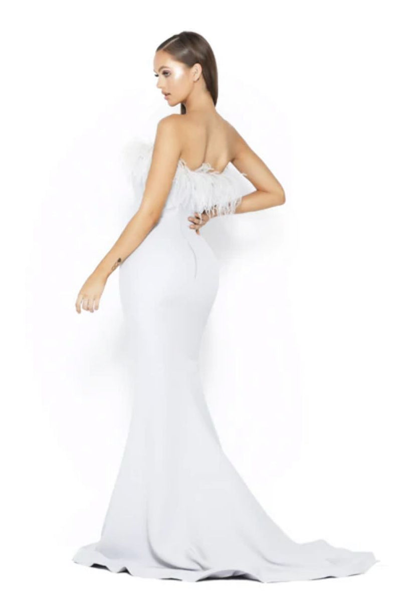 PS Furry Feather White Gown