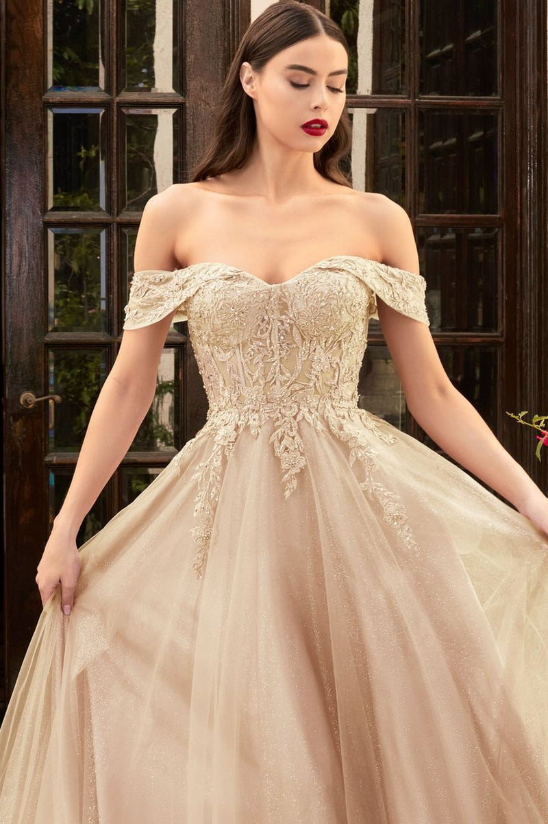 CD Lace Corset Champagne Gown