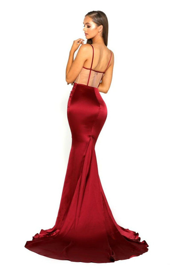 PS Vera Sweetheart Satin Red Gown