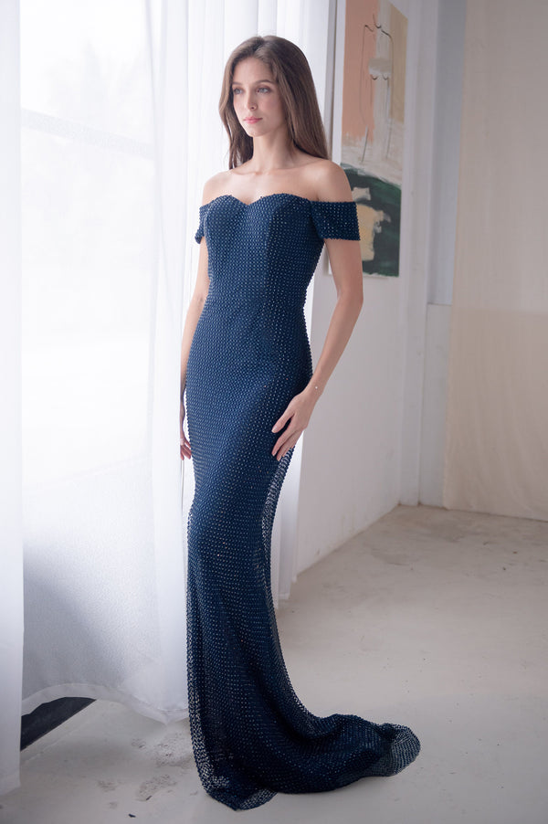 PS Crystal Stone Navy Gown