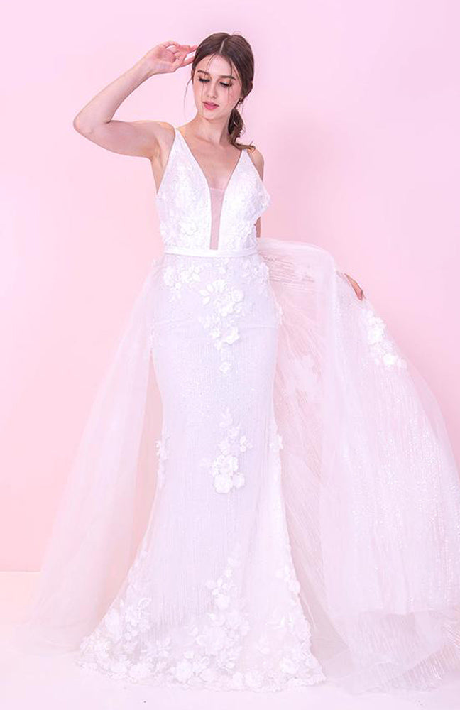 PS White Floral Gown