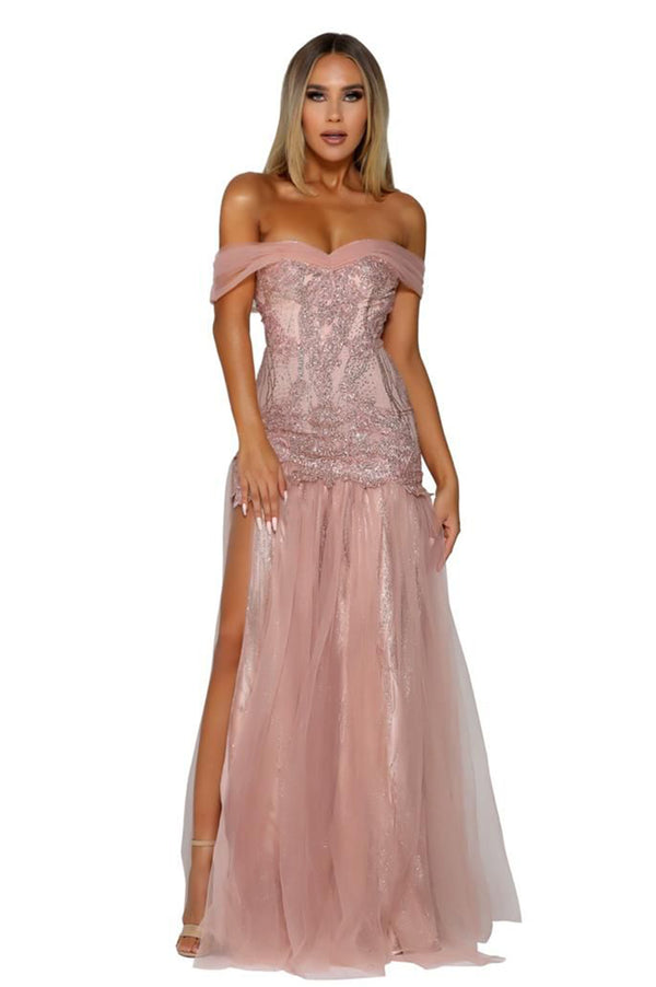 PS French Rose Off Shoulder Gown