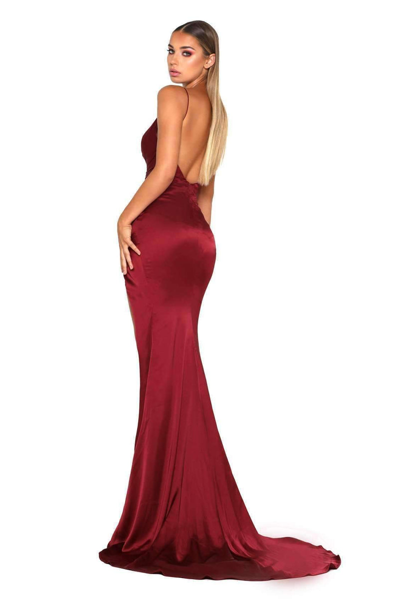 PS Hugo Silky Deep Red Gown