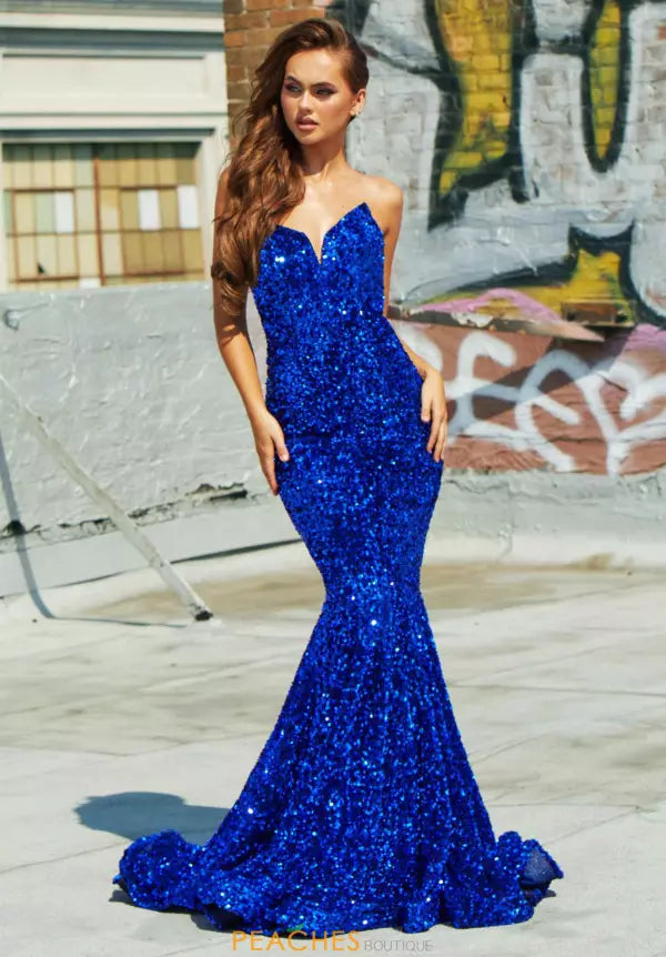 PS Aisha Cobalt Blue Sweetheart Mermaid Gown