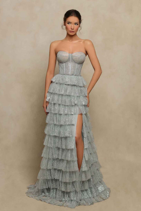 TE Coralie Silver Gown