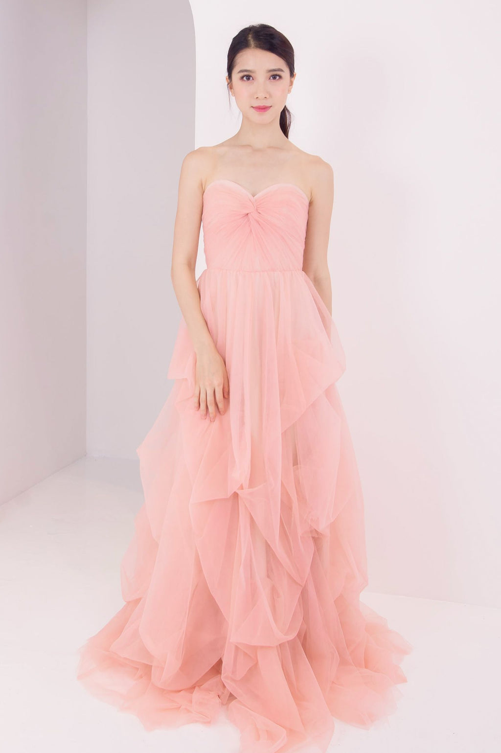 Rosanna Pink Tiered Ruffles Gown – GlamEdge Dress & Gown