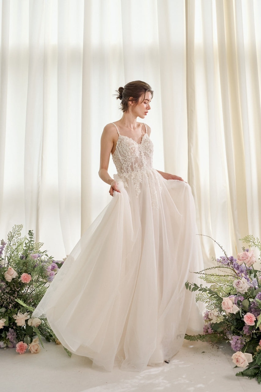 Ivy Floral Wedding Gown – GlamEdge Dress & Gown
