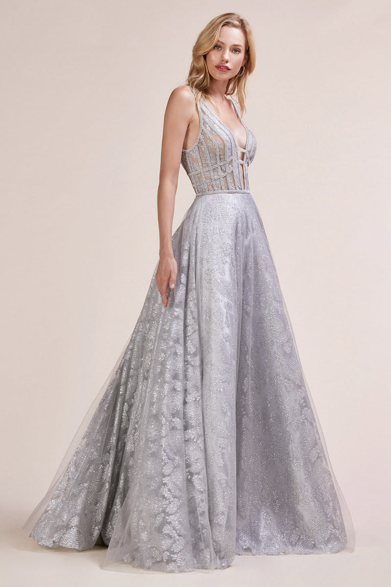 AL Crystal Cage Silver Gown