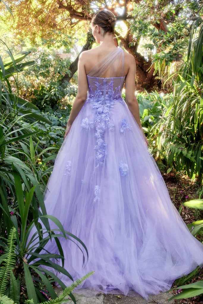 AL Leila One Shoulder Lavender Gown