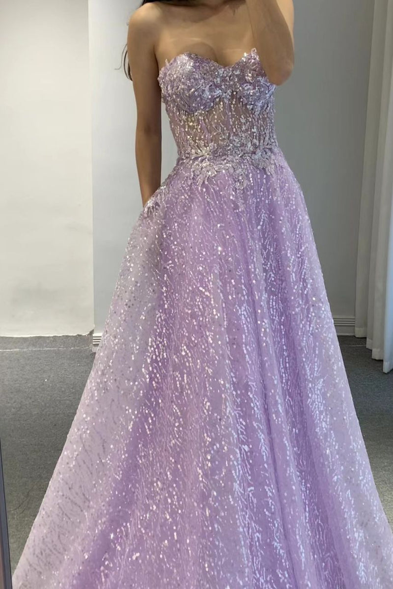 Iris Sequin Lavender Gown